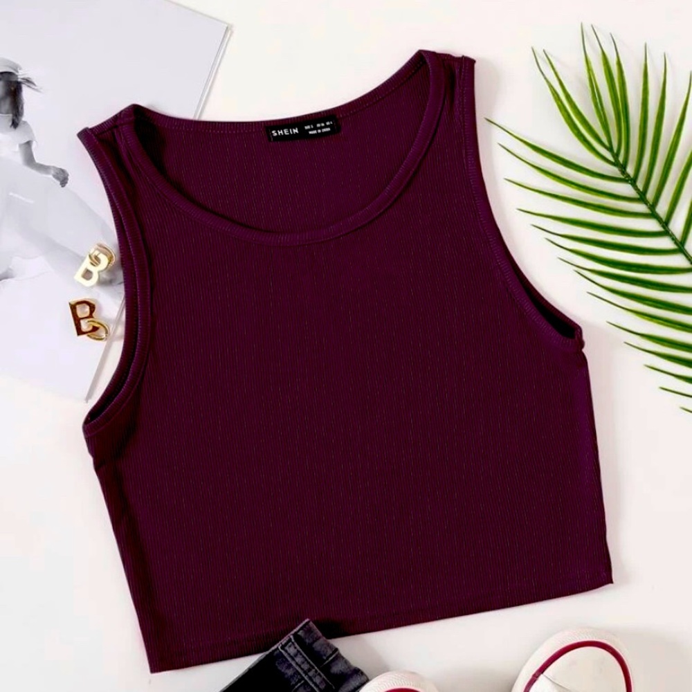 ribbed crop tank top
